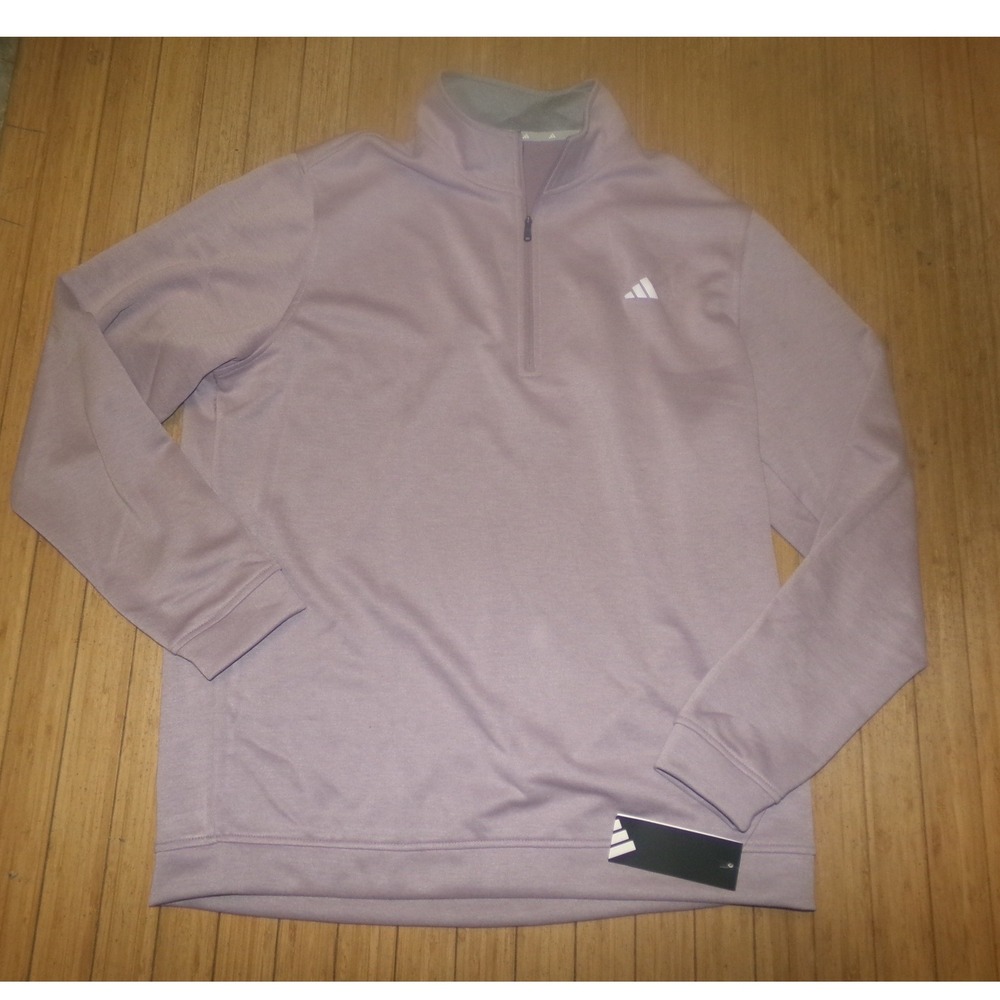 Adidas Mens SZ XL 1/4 ZIP ELEVATED SWEATSHIRT~PURPLE FIG~NWT